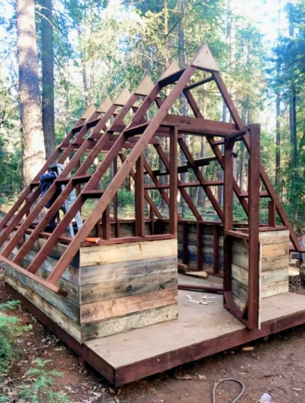 The meme is a photo of a small, unfinished wooden cabin in the woods, with a sign on the door that says "Abandon all hope, you will not be saved". The image is likely a humorous take on the idea of a " cabin in the woods" being a place of refuge, but instead of a cozy and peaceful atmosphere, it's a place of despair and hopelessness.